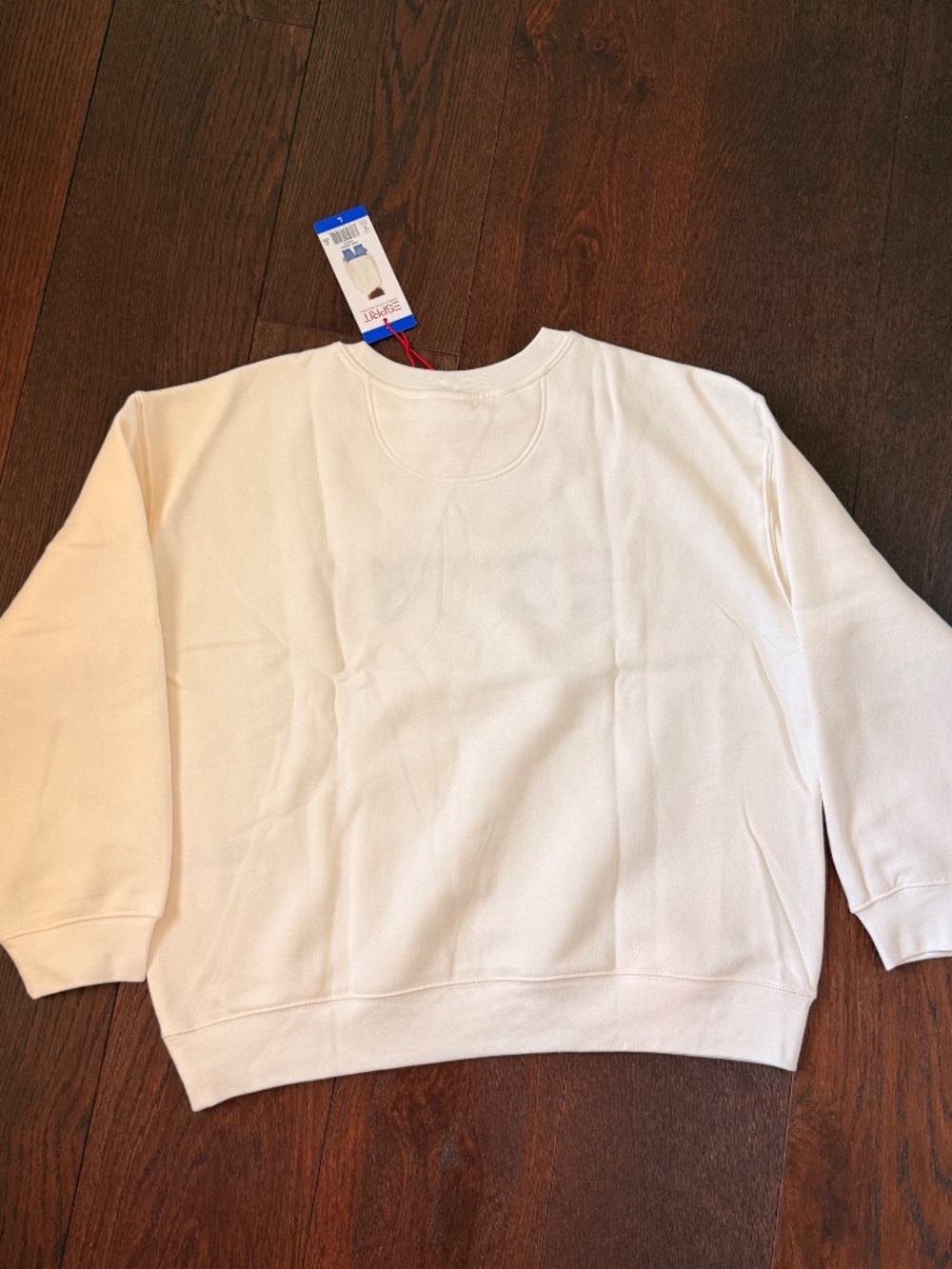 Esprit Retro Rainbow Logo Crewneck Sweatshirt Cream Size L NWT - Picture 2 of 8